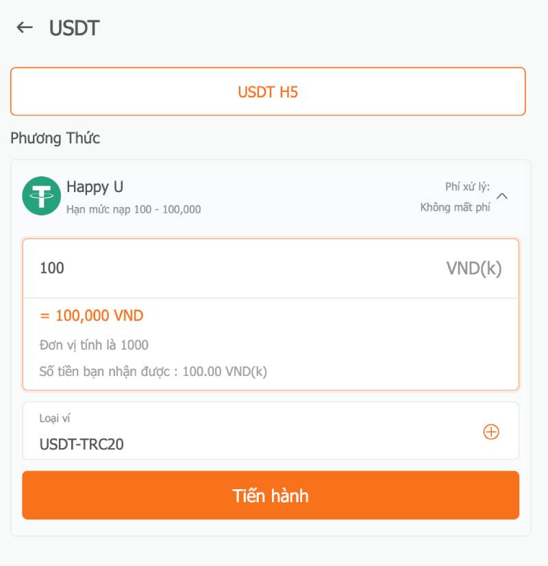 USDT (Crypto) – Bảo mật cao, dành cho người chơi chuyên nghiệp